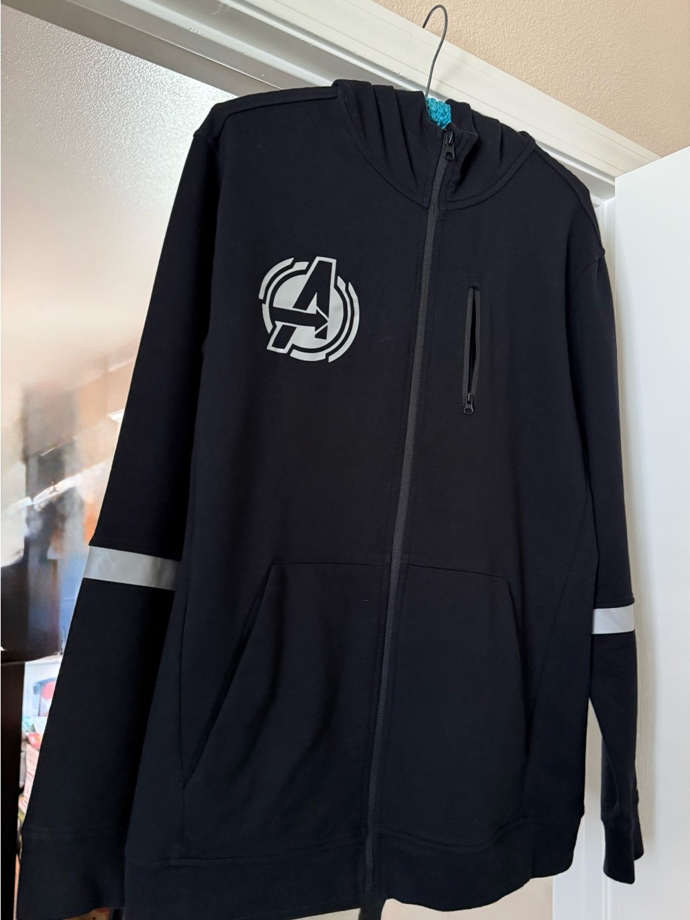 Disney Parks Marvel Avengers Campus Hoodie Mens Black Full Zip Jacket DCA